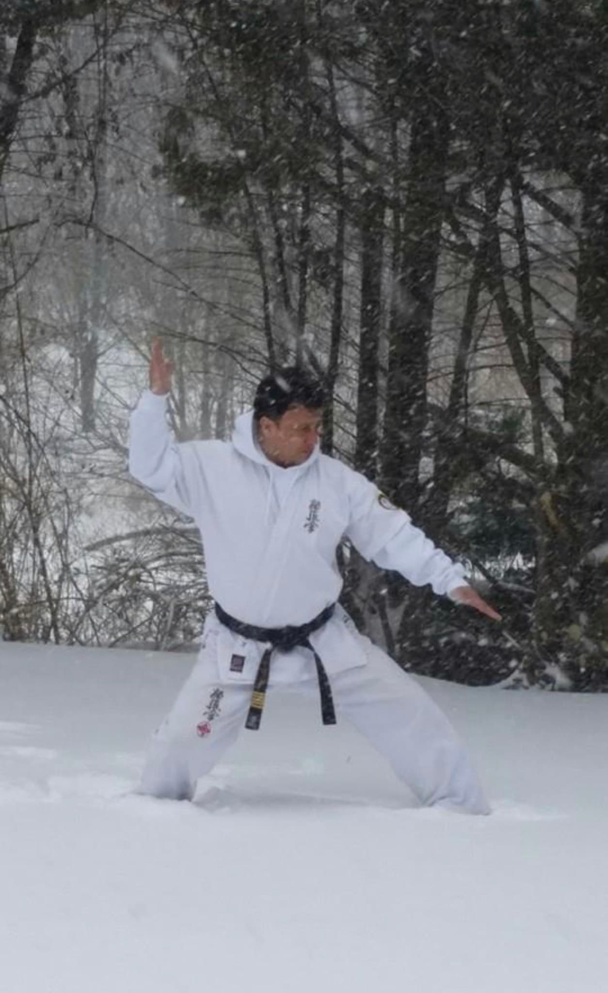 US Bushido instructor demonstrating karate technique